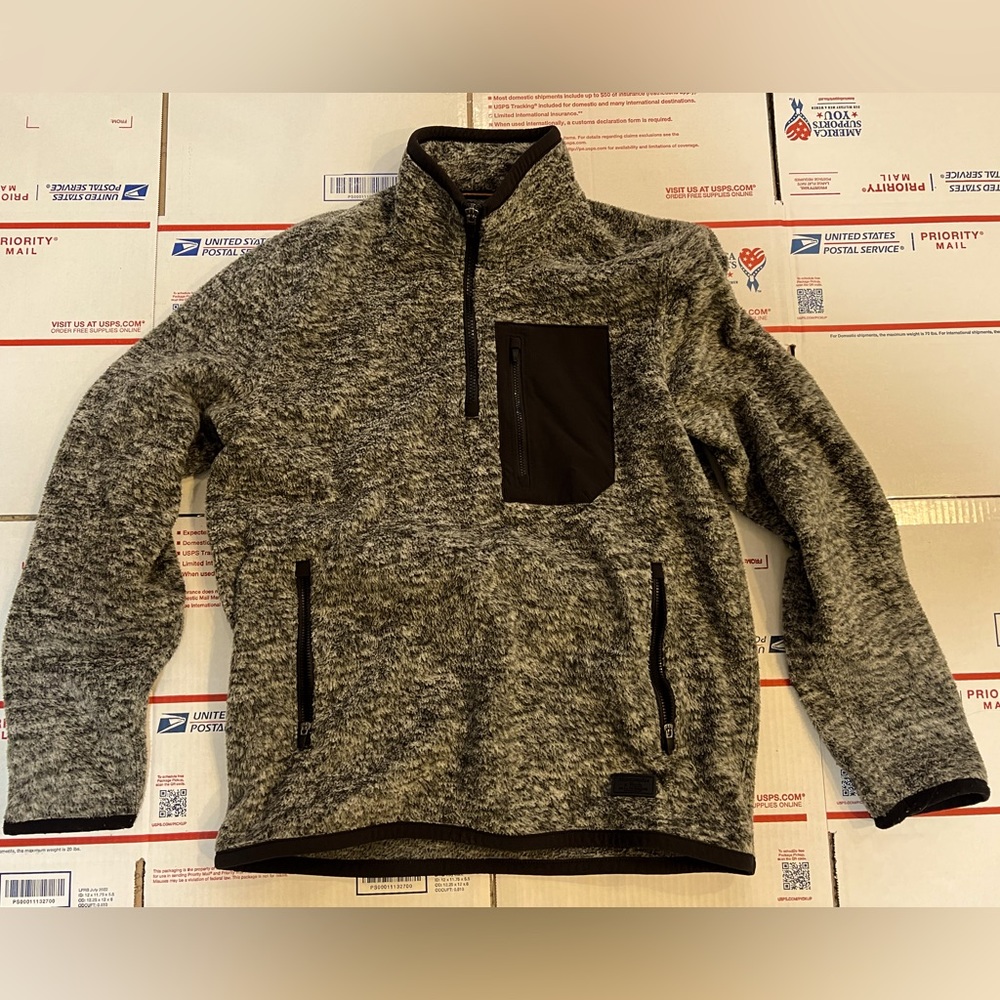 Abercrombie and Fitch A&F Quarter Zip Long Sleeve Sweatshirt Gray Small